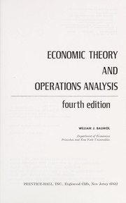 Cover of: Economic theory and operations analysis