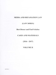 Cover of: Media and defamation law | Bert Bruser