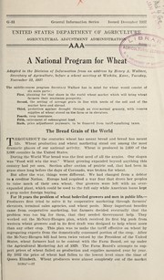 Cover of: A national program for wheat | Henry A. Wallace