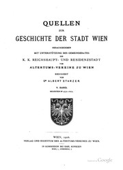 Cover of: Quellen zur geschichte der stadt Wien by 