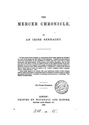 Cover of: The Mercer chronicle, by an Irish Sennachy [E.S. Mercer? In verse]. | 