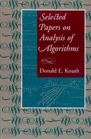 Cover of: Selected Papers on the Analysis of Algorithms by Donald Knuth