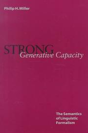 Cover of: Strong Generative Capacity | Philip H. Miller