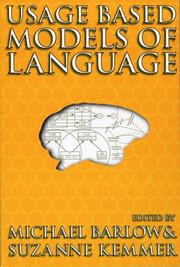 Cover of: Usage-based models of language by [edited by] Michael Barlow & Suzanne Kemmer.
