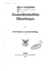 Cover of: Staatswissenschaftliche Abhandlungen by 