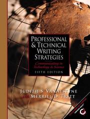 Cover of: Professional and Technical Writing Strategies by Judith S. VanAlstyne, with Merrill D. Tritt