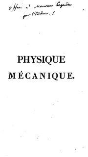 Cover of: Physique mécanique