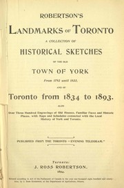 Cover of: Robertson's landmarks of Toronto by 