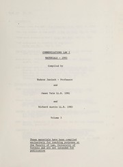 Cover of: Communications law I: materials, 1983