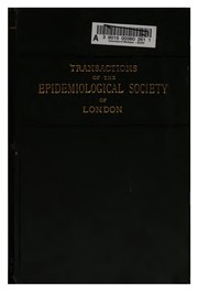 Cover of: Transactions of the Epidemiological Society of London | 