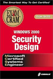 Cover of: MCSE Windows 2000 Security Design Exam Cram (Exam: 70-220) by Phillip G. Schein