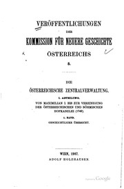 Cover of: Die Österreichische Zentralverwaltung. by 