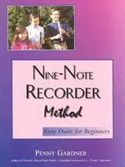 Cover of: Nine-Note Recorder Method by Penny Gardner