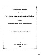 Cover of: Denkschrift zur Feier des hundertjährigen Stiftungsfestes der Naturforschenden Gesellschaft in ... by 