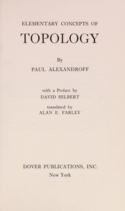 Cover of: Elementary concepts of topology by P. S. Aleksandrov