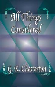 Cover of: All Things Considered by Gilbert Keith Chesterton