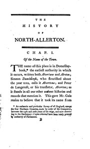 Cover of: The history of North-Allerton, in the county of York | 