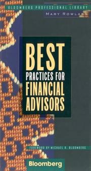 Cover of: Best practices for financial advisors by Mary Rowland