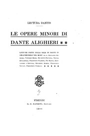 Cover of: Le opere minori di Dante Alighieri