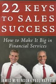 Cover of: 22 Keys to Sales Success: How to Make It Big in Financial Services