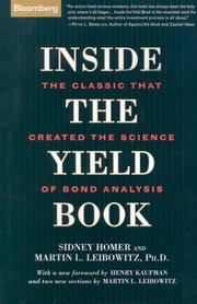 Cover of: Inside the Yield Book by Sidney Homer, Martin L. Leibowitz