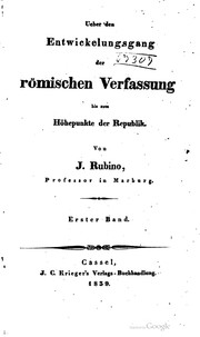 Cover of: Ueber den Entwickelungsgang der römischen Verfassung bis zum Höhepunkt der Republik.