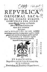 Cover of: Republica original sacada del cuerpo humano by 
