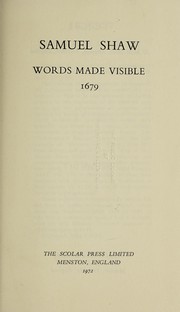 Cover of: Words made visible, 1679.