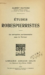 Cover of: Études Robespierristes