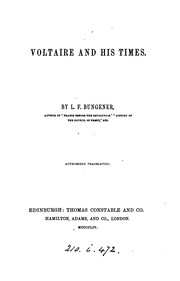 Cover of: Voltaire and his times. Authorized transl | 