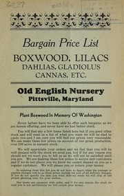 Cover of: Bargain price list | Old English Nursery