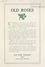Cover of: Old roses | Old Rose Nursery