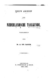 Cover of: Nieuw archief voor Nederlandsche taalkunde, verzameld by 