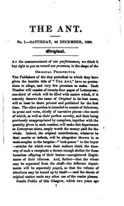 Cover of: The Ant: A Periodical Paper Published in Glasgow During the Years 1826 and 1827 | 