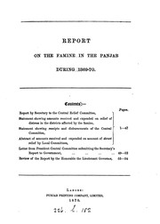 Cover of: Report on the famine in the Panjab during 1869-70 | 