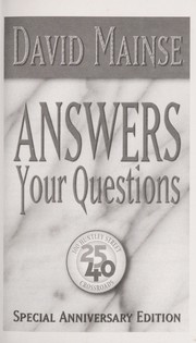 Cover of: David Mainse answers your questions by David Mainse