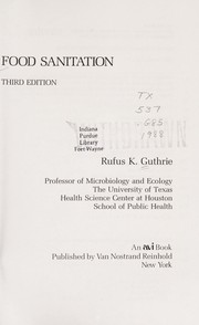 Cover of: Food sanitation by Rufus K. Guthrie