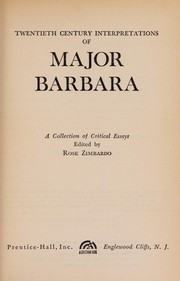 Cover of: Twentieth century interpretations of Major Barbara by edited by Rose Zimbardo.