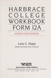 Cover of: Harbrace College Workbook Form 12a by 