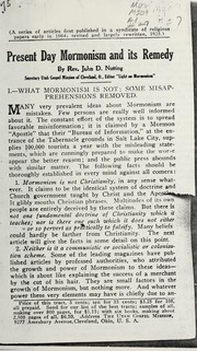 Cover of: Present day Mormonism and its remedy by John Danforth Nutting