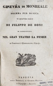 Cover of: Ginevra di Monreale: dramma per musica in quattro parti