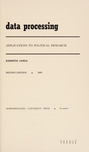 Cover of: Data processing: applications to political research.