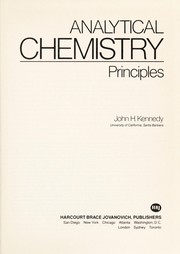 Cover of: Analytical chemistry: principles