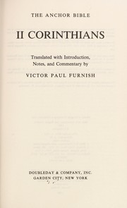 Cover of: Anchor Bible. by translated with introduction, notes and commentary by Victor Paul Furnish.