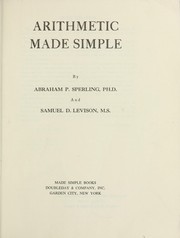 Cover of: Arithmetic Made Simple | Abraham P. Sperling