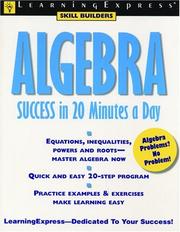 Cover of: Algebra success in 20 minutes a day