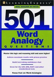 Cover of: 501 word analogy questions.