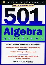 Cover of: 501 Algebra Questions