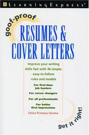 Cover of: Goof-Proof Resumes & Cover Letters (Goof-Proof)