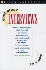Cover of: Goof-Proof Interviews (Goof-Proof)
